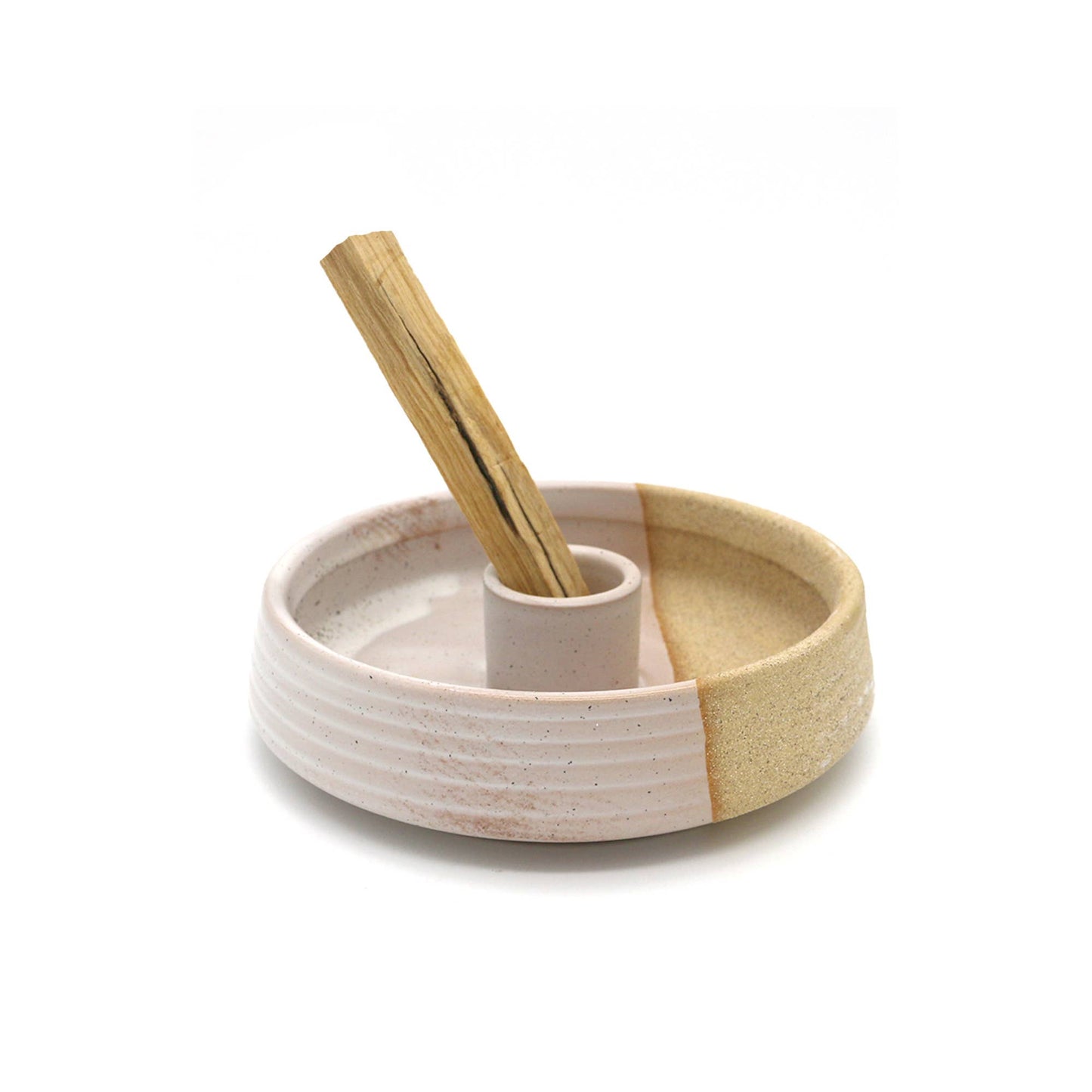 Palo Santo Burner (4 in.) - Beige w/ Ridges