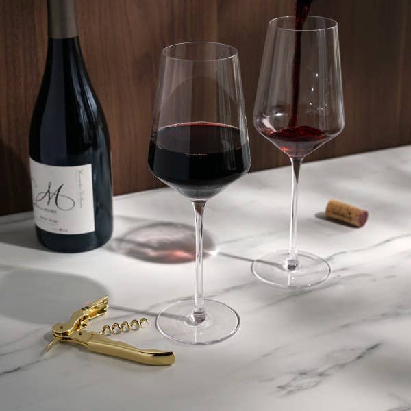 Crystal Wine Glasses & Corkscrew Gift Box Set