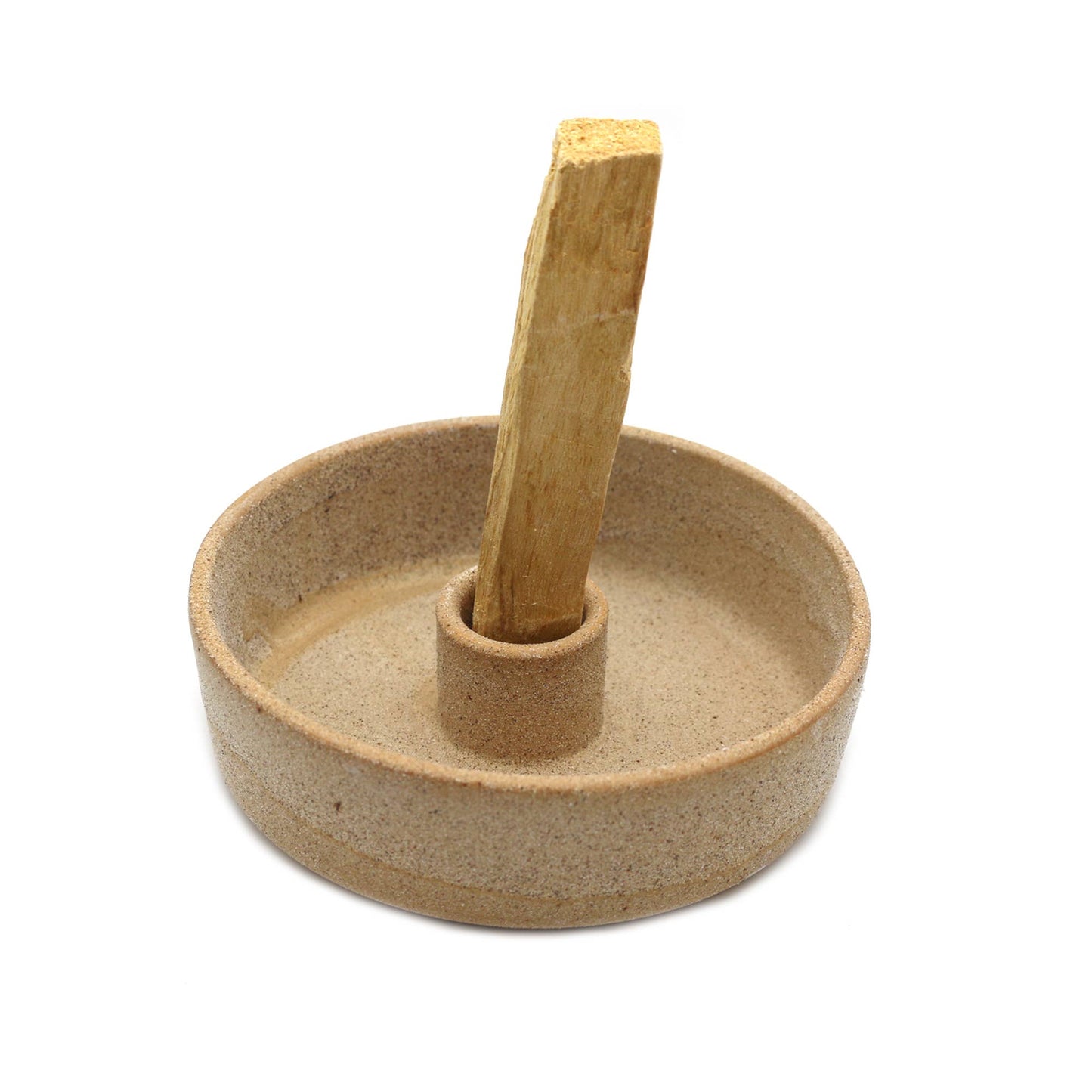 Textured Ceramic Palo Santo Burner (4 in.) - Beige