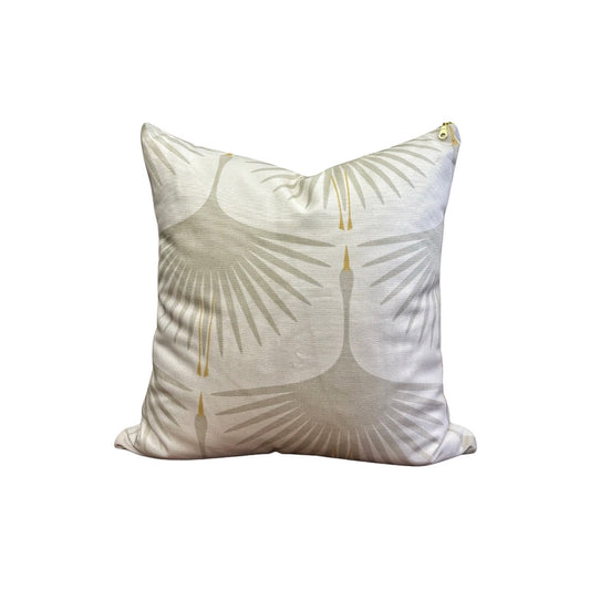 Art Deco Swans Pillow Cover - Beige