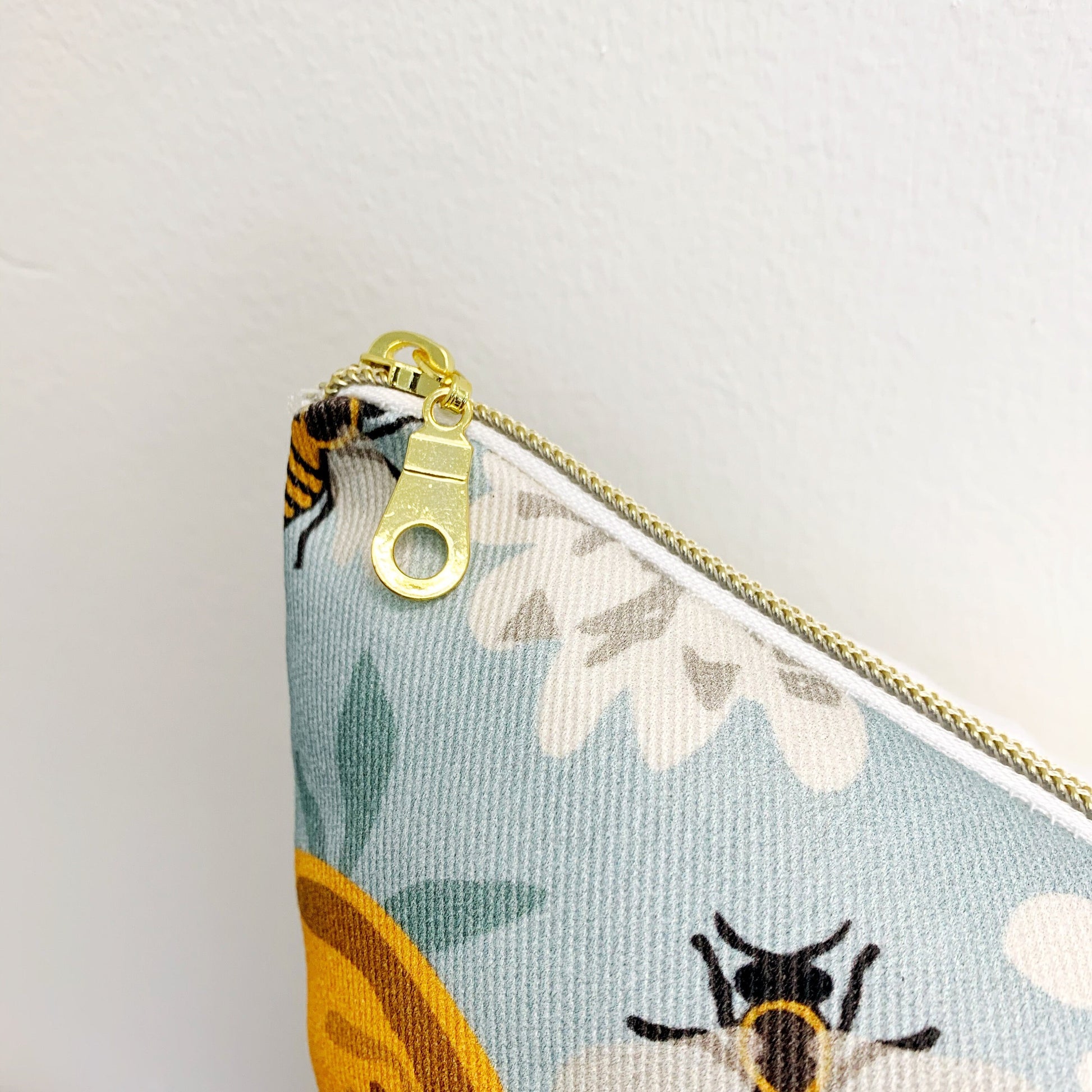 Cover Only | Bees and Lemons | Design by Fern Leslie Studio | Dogwood Denim Accent Pillows | Machine Washable