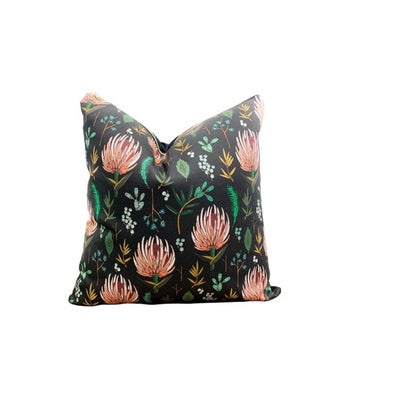 Cover Only | Protea Noir Throw Pillow| Designed by Holli Zollinger | Floral Study