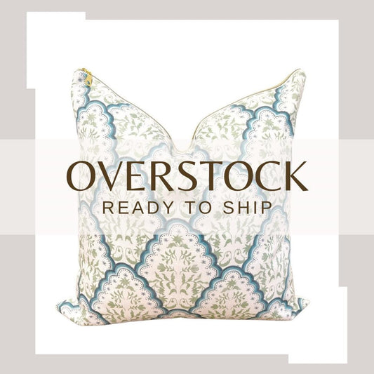 Overstock - Cover Only | White Scallop Paisley | blue and green throw pillow cover | Designed by Danika Herrick