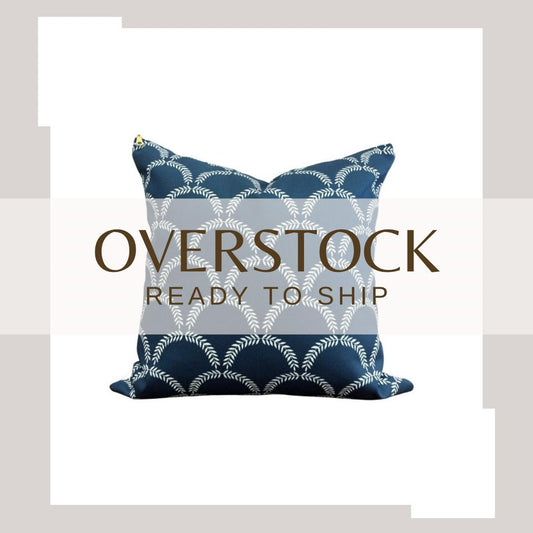 Overstock - Cover Only | Winifred Cream + Navy | Designed by Danika Herrick | Grandmillennial Accent Pillow